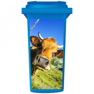 Bull In A Field Wheelie Bin Sticker Panel